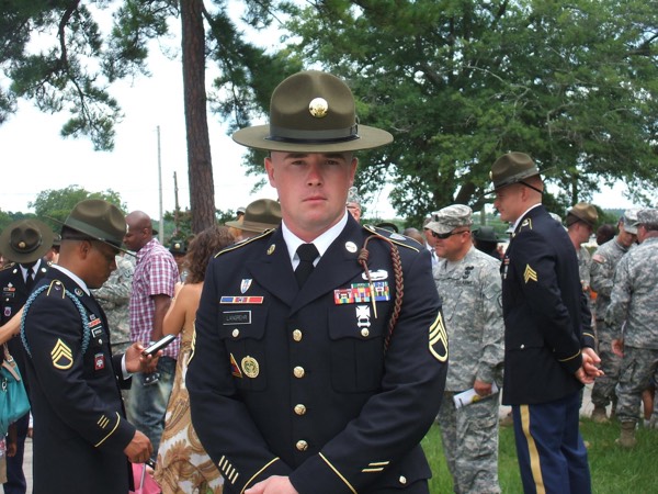 Jason, founder of VA Ready, as an Army Drill Sergeant in dress blues